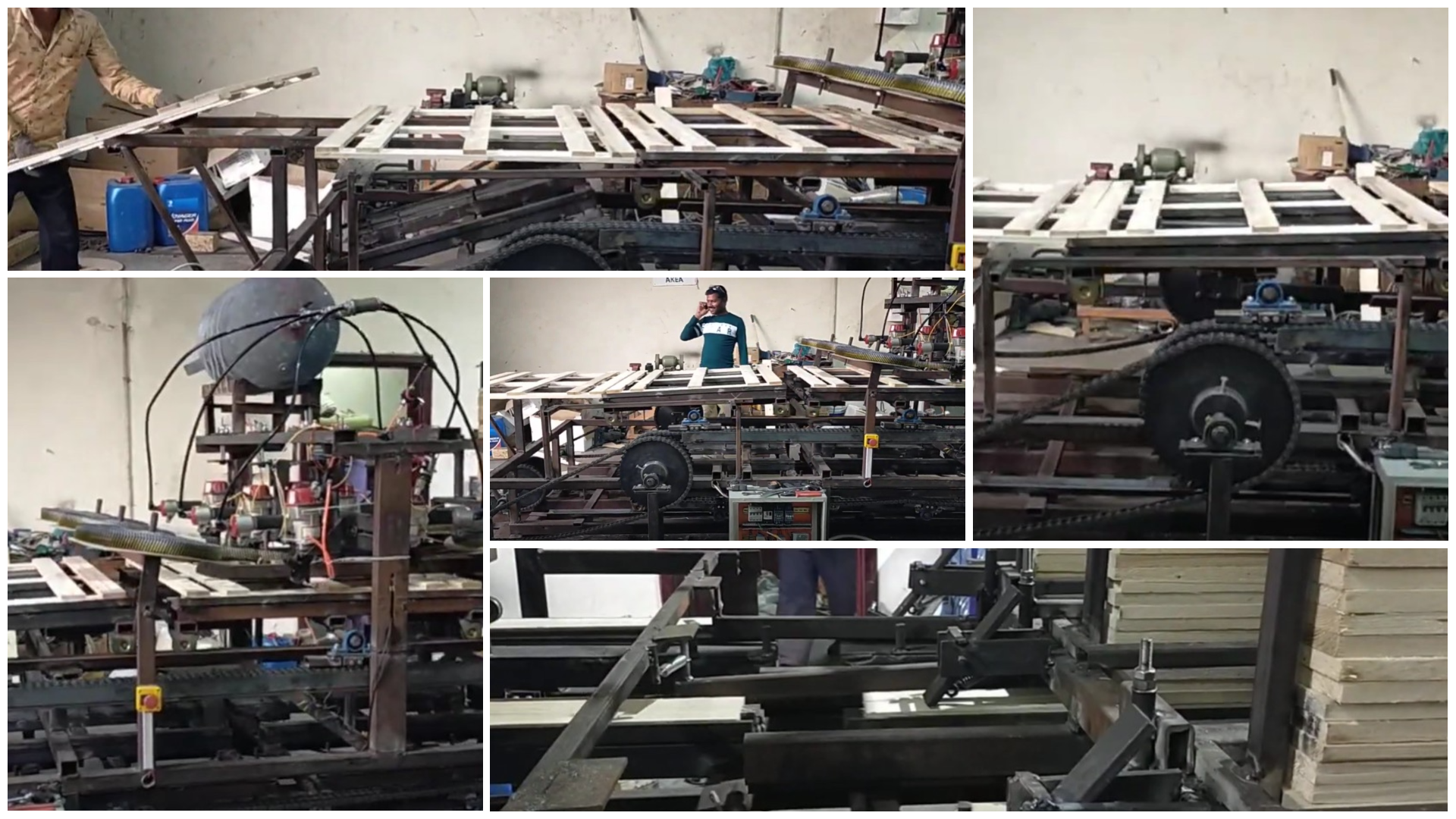 Pallet Bottom Frame Automatic Feeding and Nailing Machine